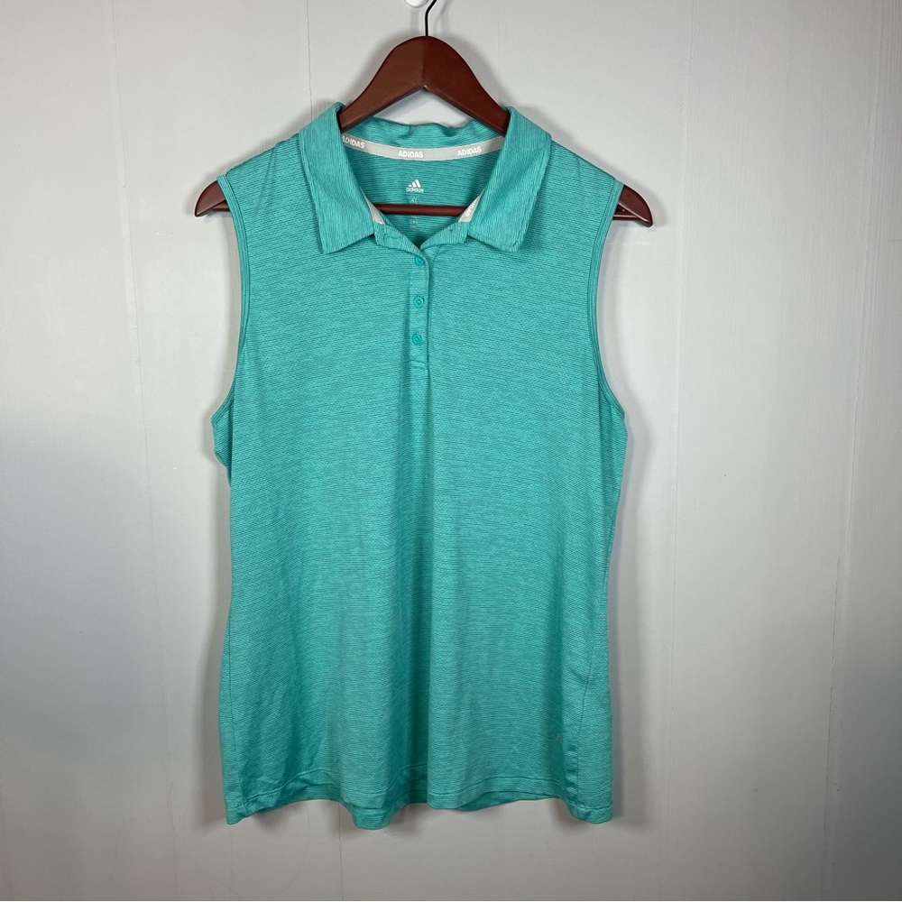 Adidas Women's Teal Sleeveless Tennis Golf Activewear Polo Tank Top XL
